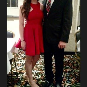 Red Racerback Cocktail Homecoming Formal Dress